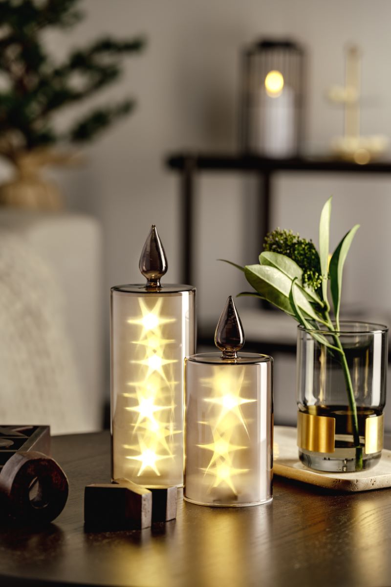 Leonardo SILENZIO LED Kerze grau