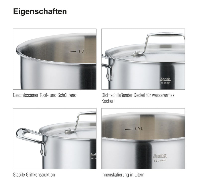 Spring Topf-Set Gourmet 4-teilig mit Stielkasserolle