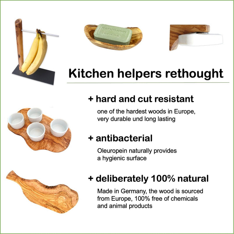 Teigroller aus Olivenholz 40 cm mit Griffen