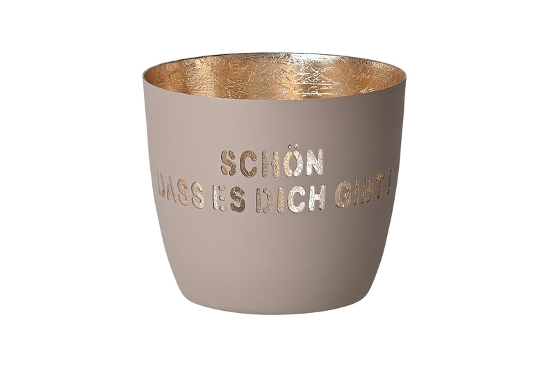 Giftcompany Windlicht Madras mit Spruch – H 8,5 cm, D 10 cm