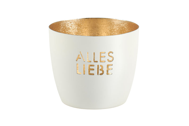 Giftcompany Windlicht Madras mit Spruch – H 8,5 cm, D 10 cm