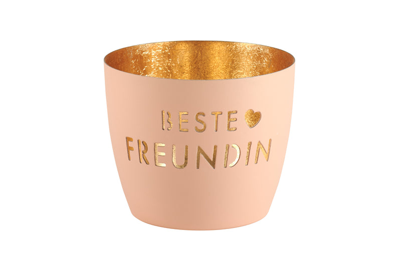 Giftcompany Windlicht Madras mit Spruch – H 8,5 cm, D 10 cm