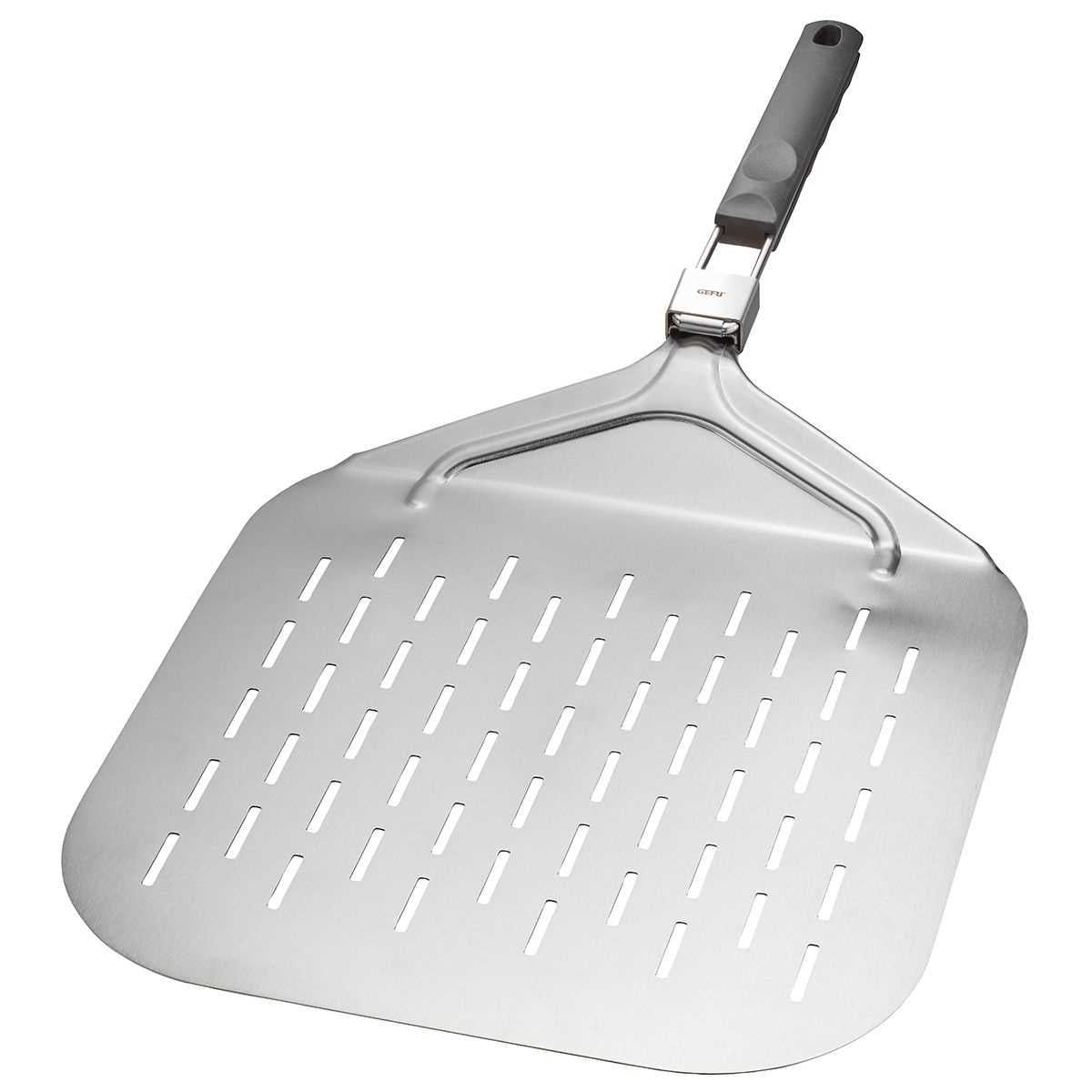GEFU Pala Per Pizza Slide – Superficie Perforata 32x32 Cm, Manico Pieghevole – Perfetta Per Forno E Barbecue