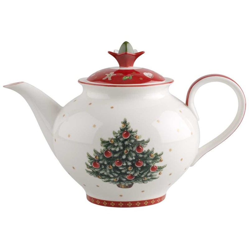 Villeroy und Boch Toy's Delight Kanne mit Deckel. Motiv Tannenbaum mit roten und goldenen Kugeln