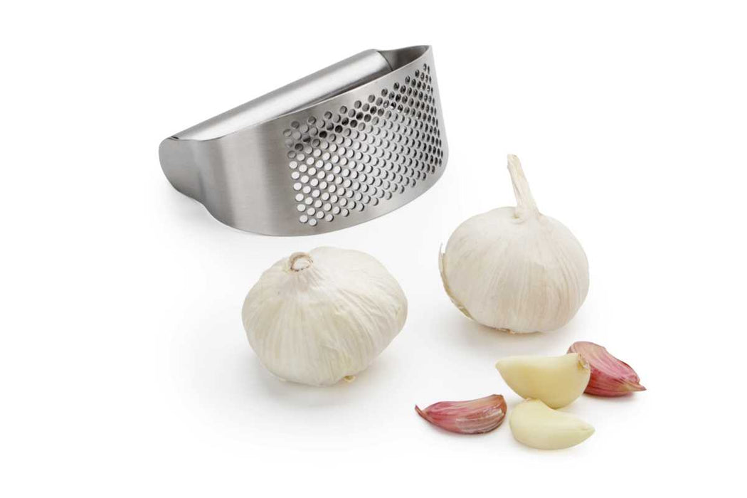 Garlic press made of stainless steel