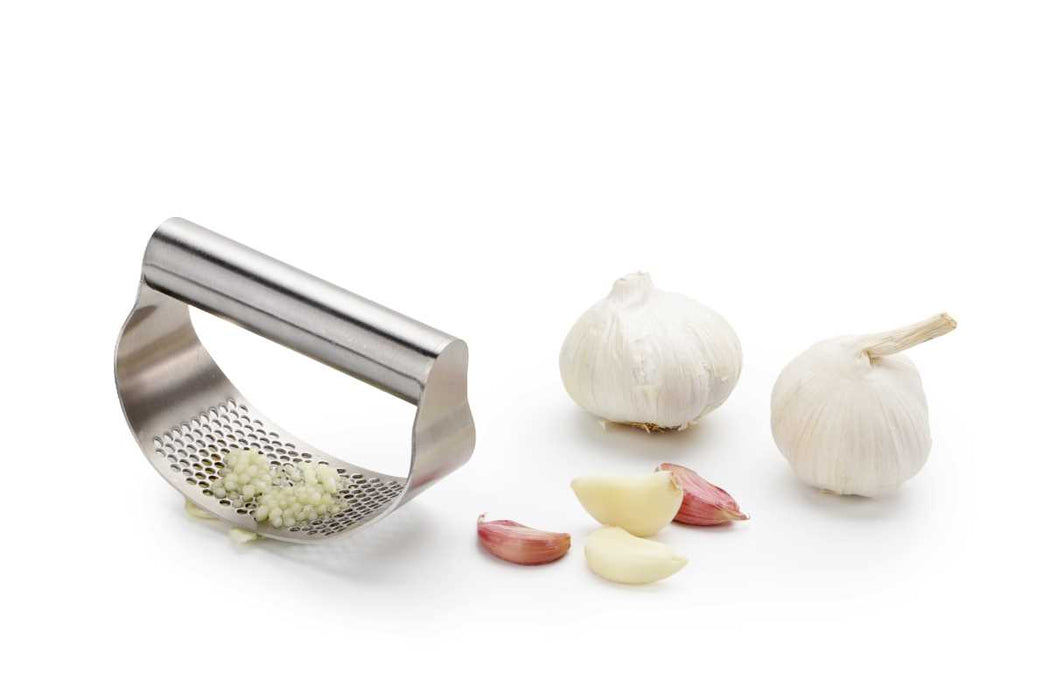 Garlic press made of stainless steel