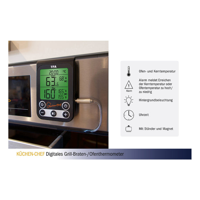 TFA Digitales Grill-Braten-/Ofenthermometer Küchen-Chef