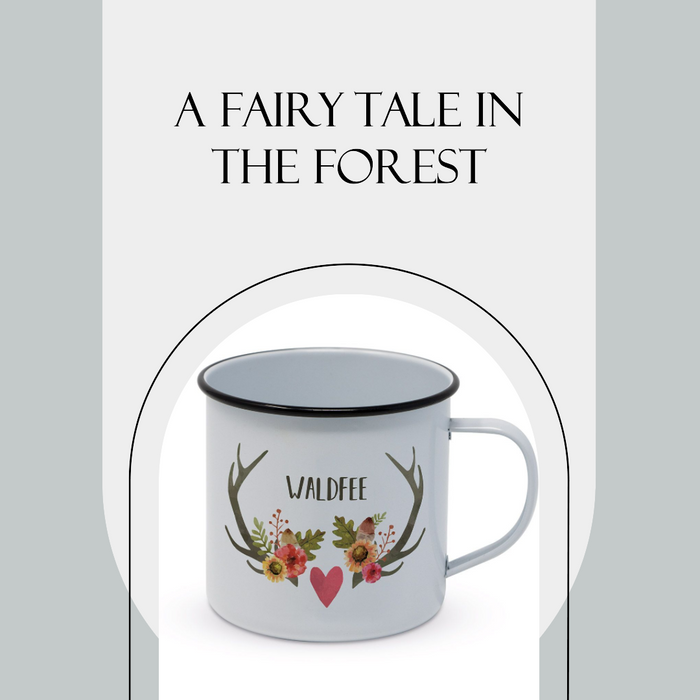PPD metal cup Happy Metal Mug Forest Fairy