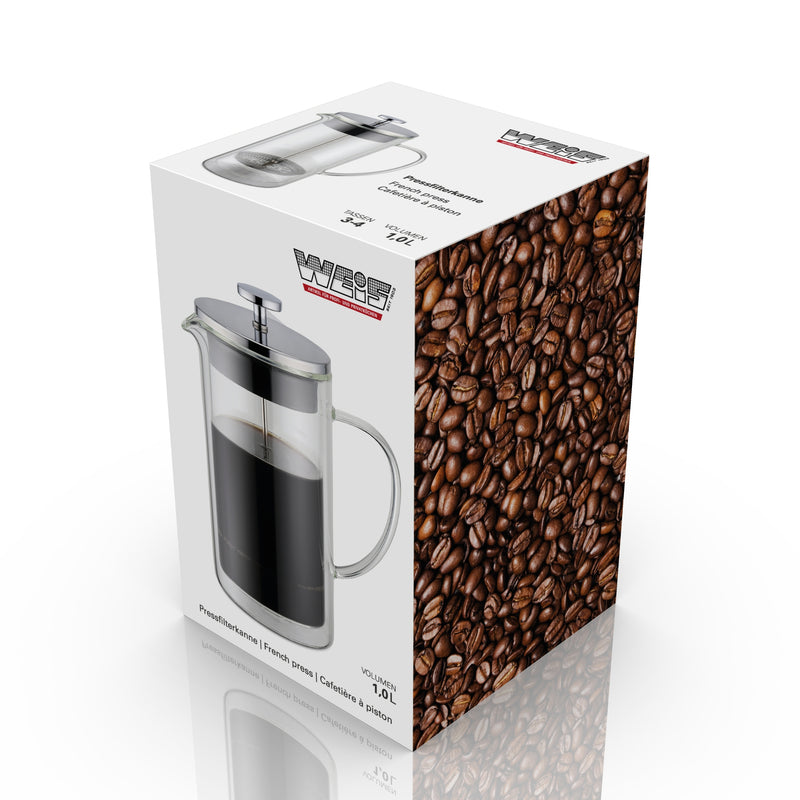 Kaffee- und Teebereiter, Borosilikatglas doppelwandig