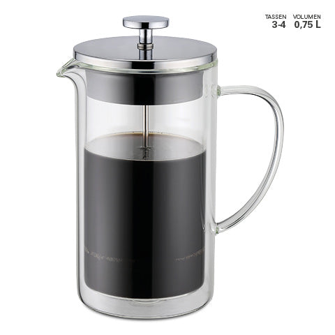 Kaffee- und Teebereiter, Borosilikatglas doppelwandig