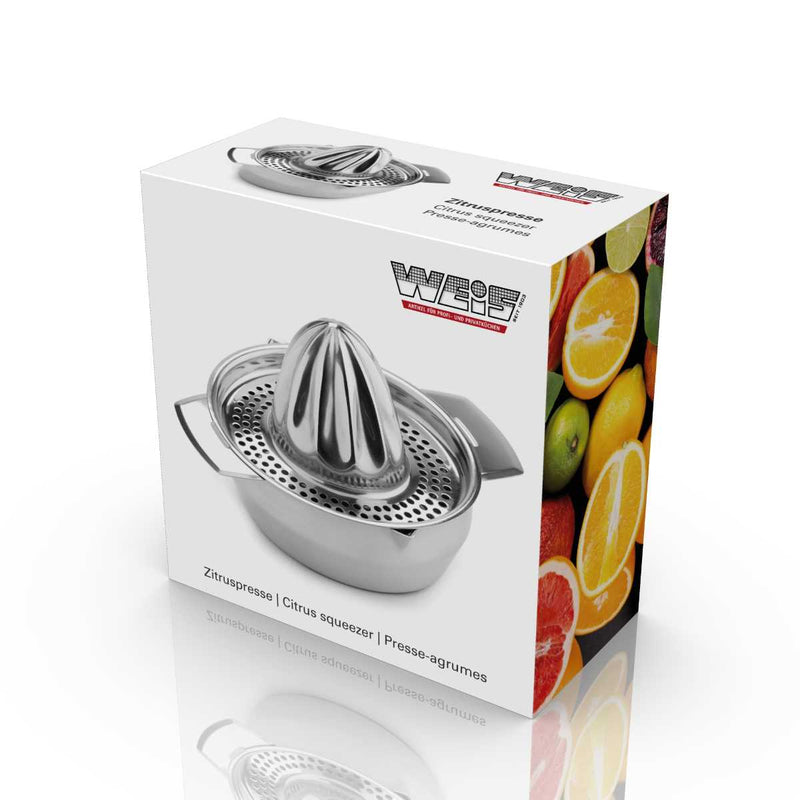 Zitruspresse mit Auffangschale aus Edelstahl,