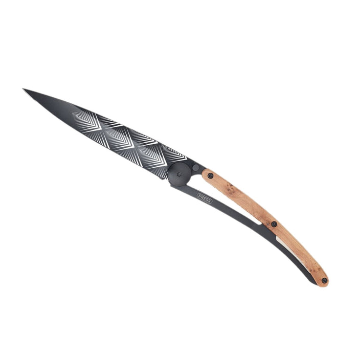 Deejo knife 37G, black, juniper wood