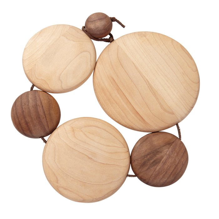 Kuhn Rikon wooden chain coaster maple/walnut