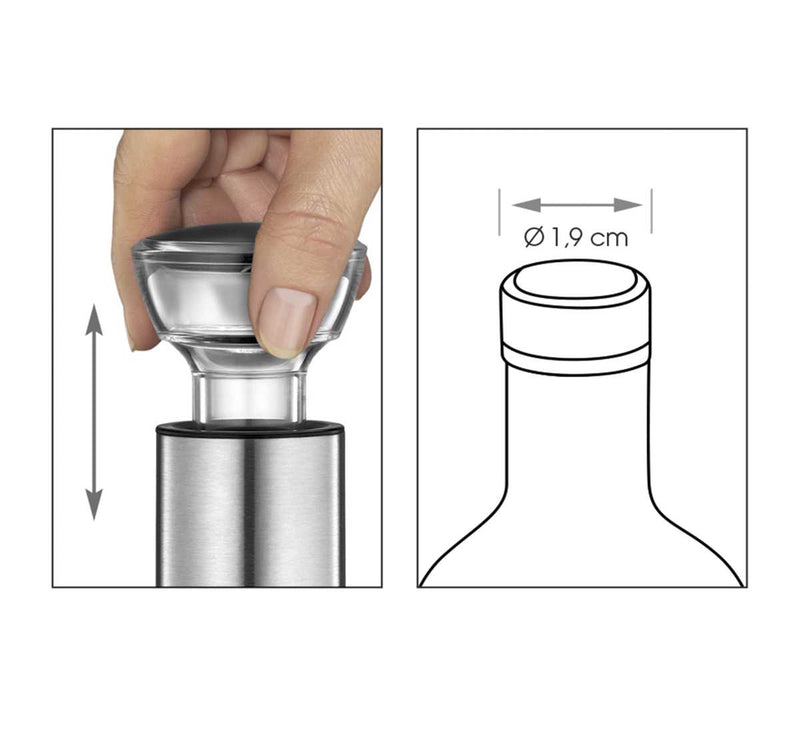 Cilio wine pump Campania with 4 stoppers