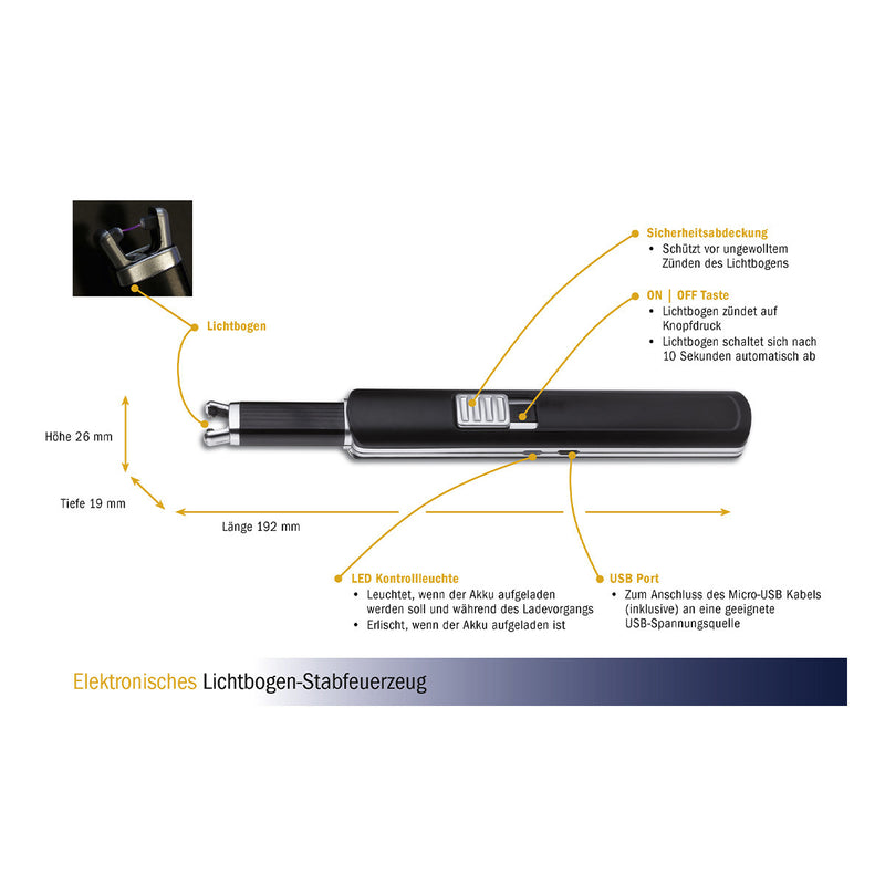 TFA Elektronisches Lichtbogen-Stabfeuerzeug