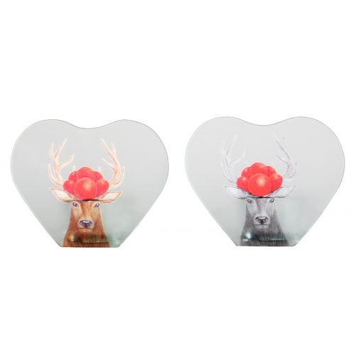Gilde tealight holder deer+bole 9.5cm