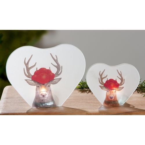 Gilde tealight holder deer+bole 9.5cm