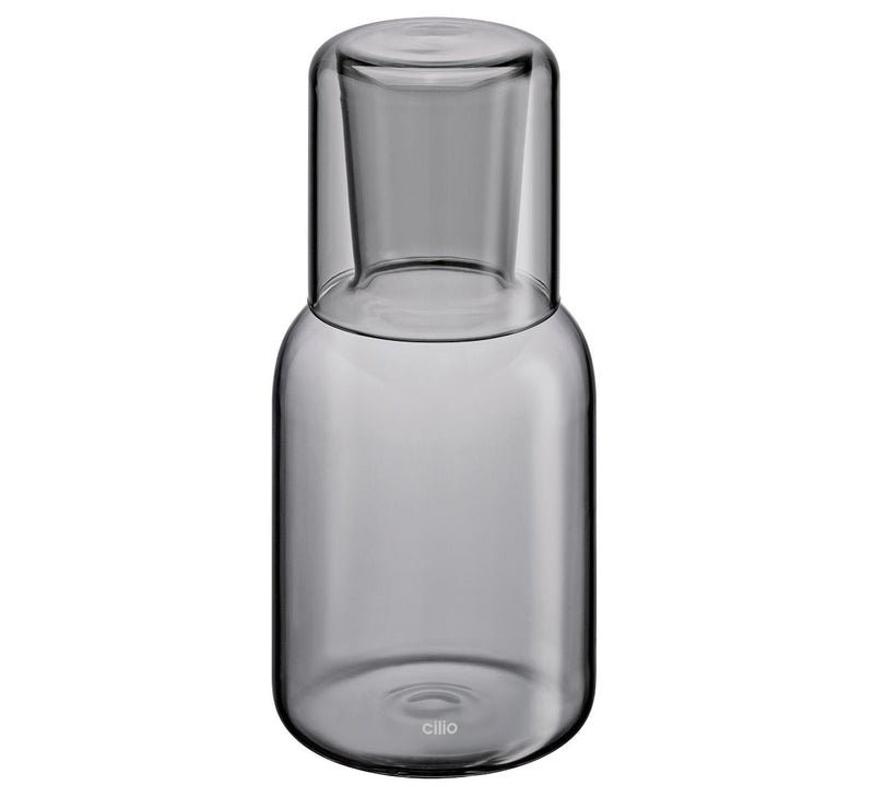 Cilio Wasserkaraffe LORENZO mit Trinkglas - 750 ml Borosilikatglas