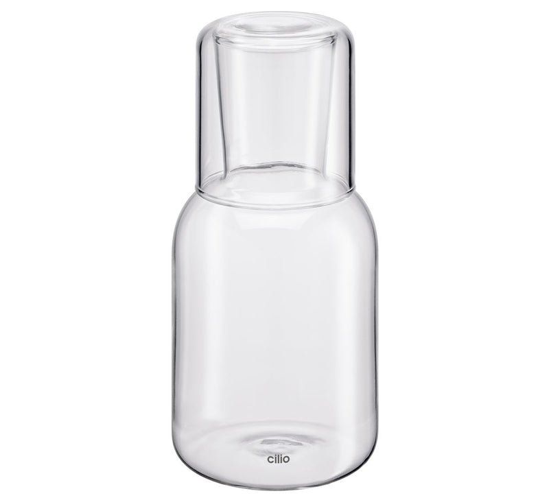 Cilio Wasserkaraffe LORENZO mit Trinkglas - 750 ml Borosilikatglas