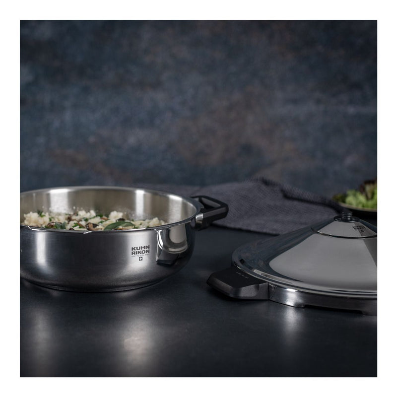 Kuhn Rikon DUROMATIC® Inox Schnellbratpfanne, Schmortopf, 28cm, 5L
