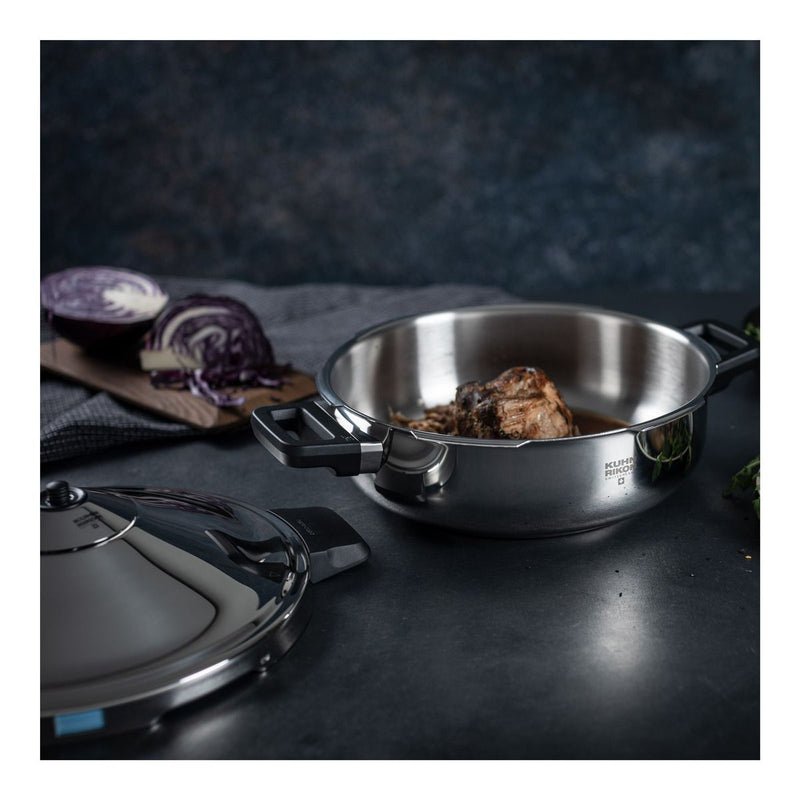 Kuhn Rikon DUROMATIC® Inox Schnellbratpfanne, Schmortopf, 28cm, 5L