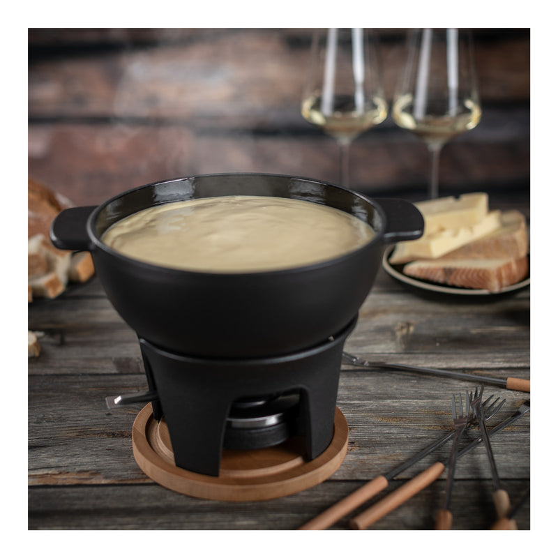 Kuhn Rikon Fleisch- und Käsefondue Set Gusseisen Glacier 2L