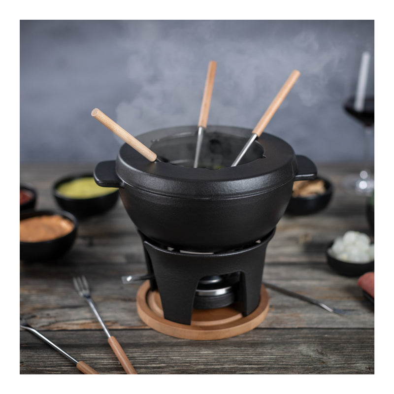 Kuhn Rikon Fleisch- und Käsefondue Set Gusseisen Glacier 2L