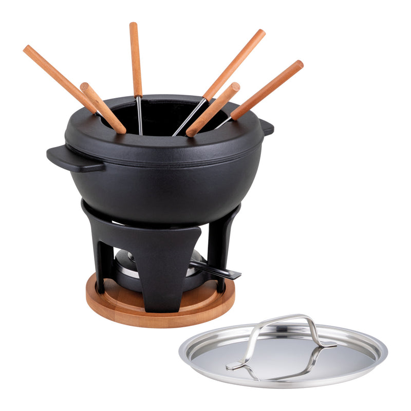 Kuhn Rikon Fleisch- und Käsefondue Set Gusseisen Glacier 2L