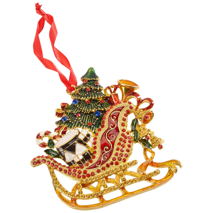 Villeroy and Boch Winter Collage Accessories metal hanger sleigh, colorful, 12 cm