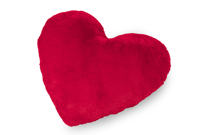 LaVida plush cushion heart 32x25cm 