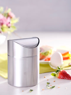 CHG table waste bin with stainless steel swing lid