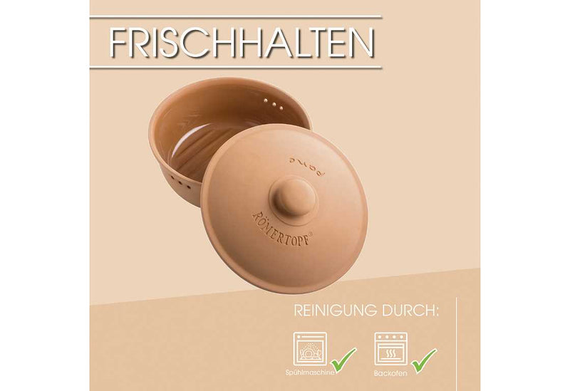 Römertopf bread pot round terracotta