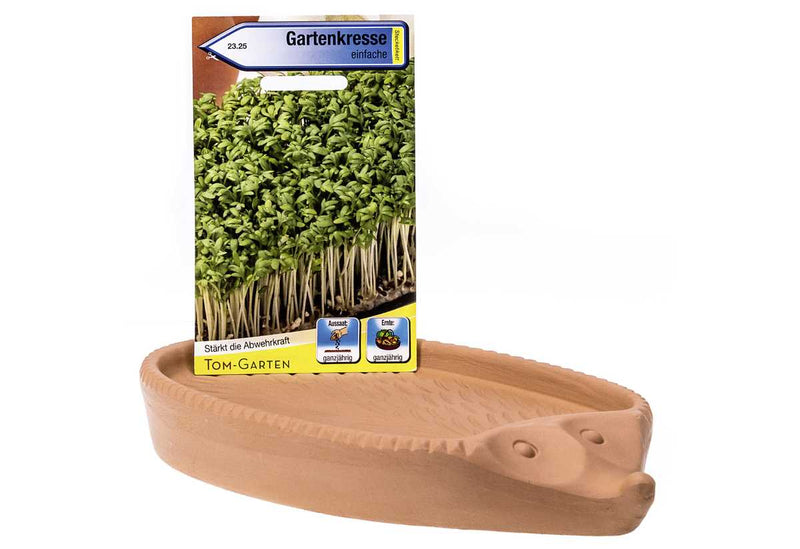 Römertopf cress hedgehog