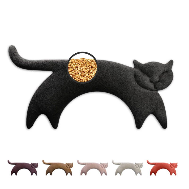 Leschi Körnerkissen für Mikrowelle, Wärmekissen Nacken-Katze