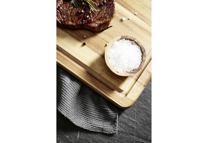 Chefs & Co Schneidbrett Akazienholz mit Saftrille 38x28x1,5cm