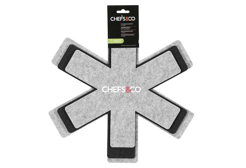 Chefs & Co Pfannenschutz Recycling-Filz 3er Satz