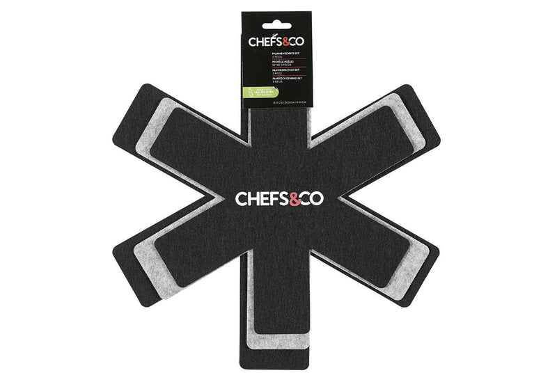 Chefs & Co Pfannenschutz Recycling-Filz 3er Satz