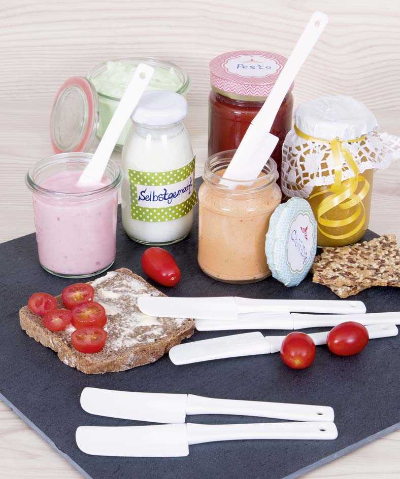 Städter Mini-Teigschaber 2,5 x 15 cm Weiss Kunststoff