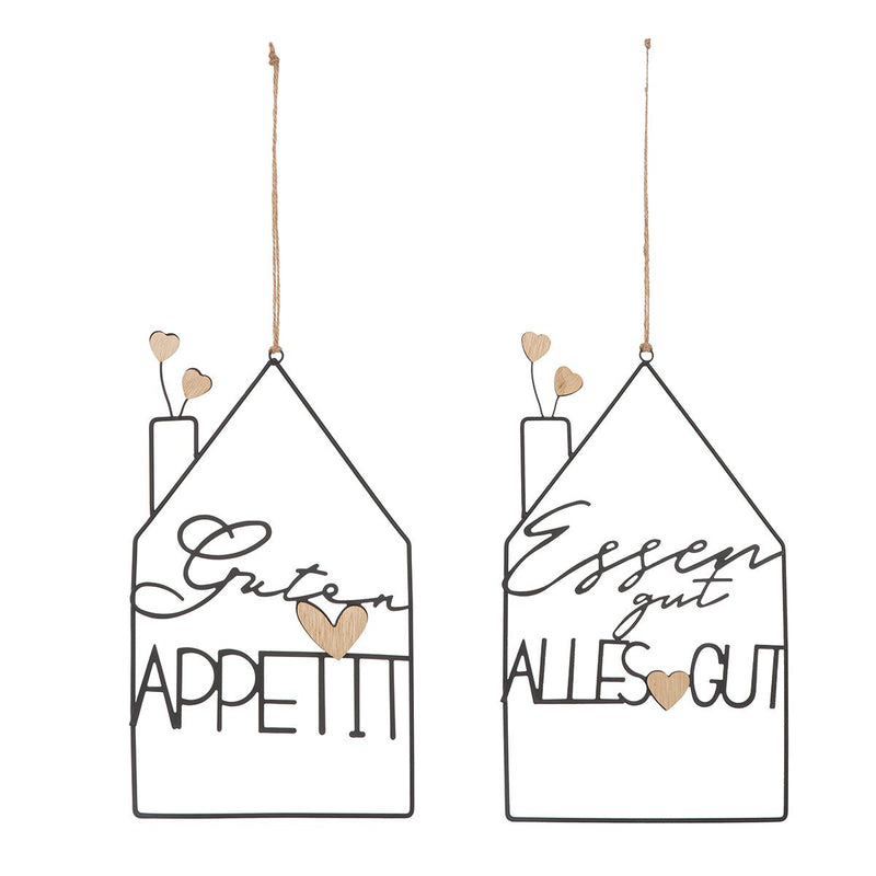 Gilde Hanger House "Eat well/Enjoy your meal" wood sorted