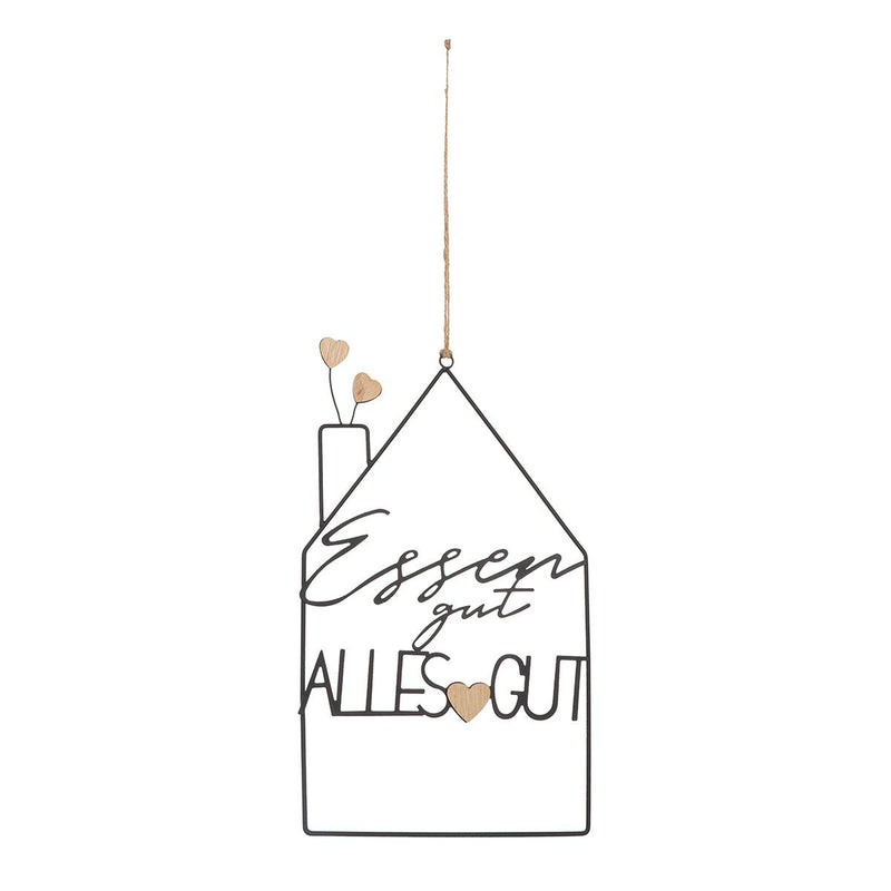 Gilde Hanger House "Eat well/Enjoy your meal" wood sorted