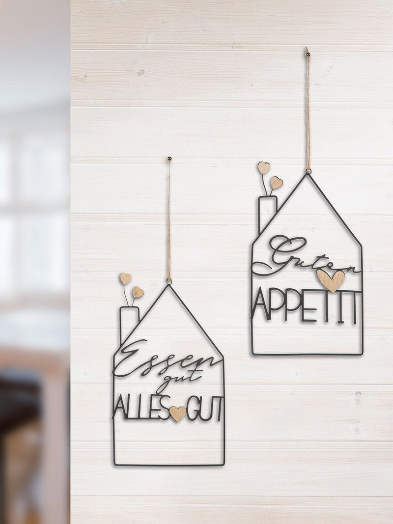 Gilde Hanger House "Eat well/Enjoy your meal" wood sorted