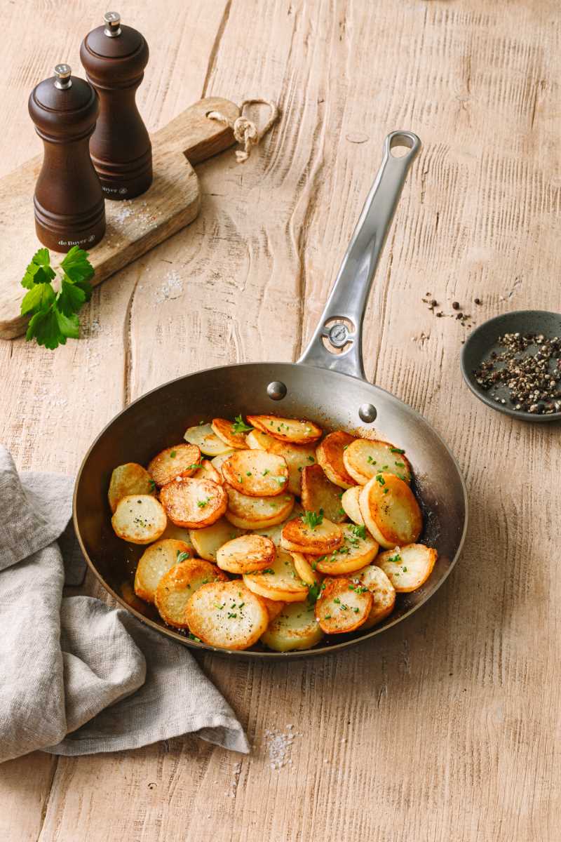 de Buyer Eisenpfanne Mineral B Pro mit Edelstahlgriff