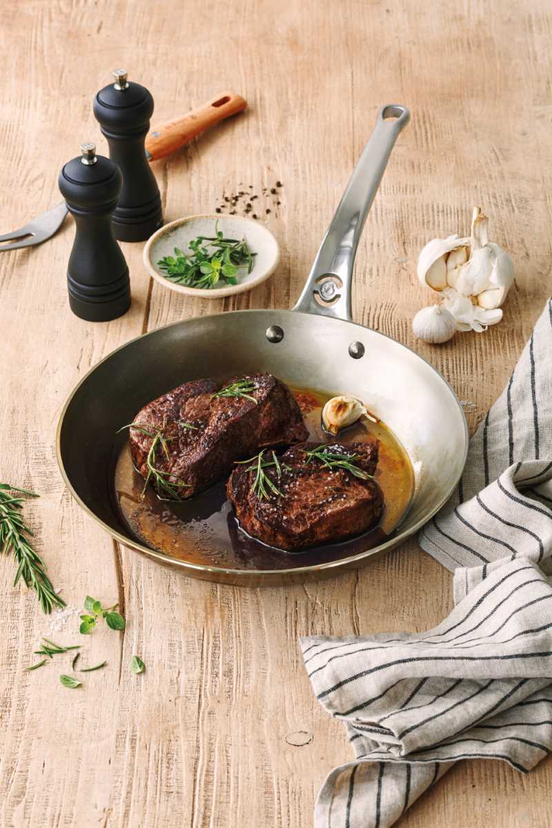 de Buyer Eisenpfanne Mineral B Pro mit Edelstahlgriff