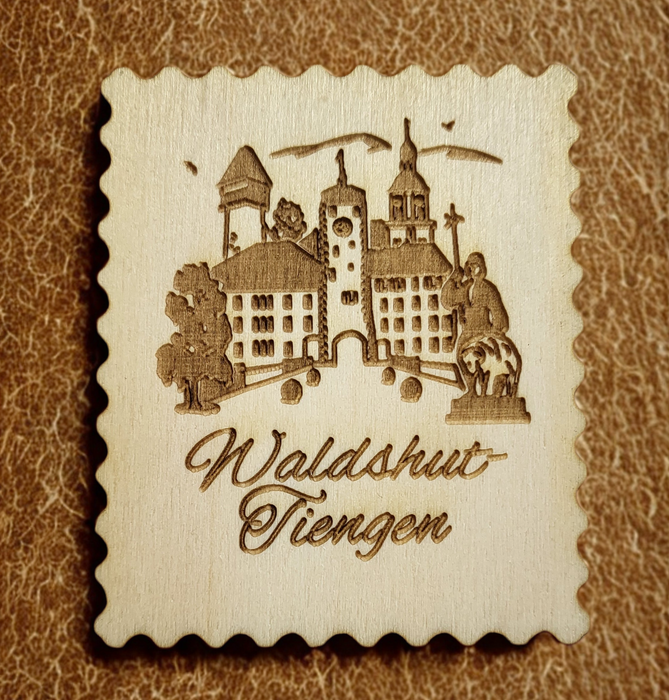 Kühlschrankmagnet Waldshut-Tiengen,  6,8 x 8,2 x 0,3 cm, Pappel