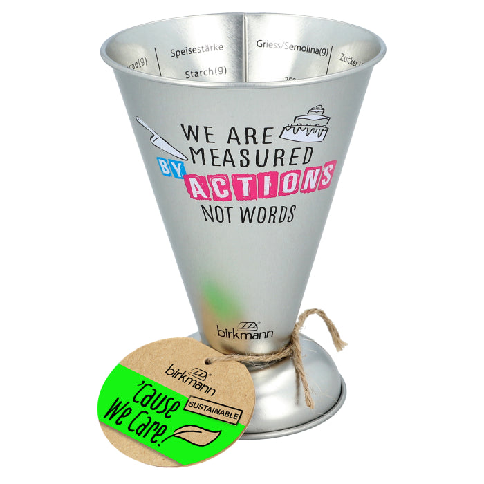 Birkmann Cause We Care measuring cup made of tinplate