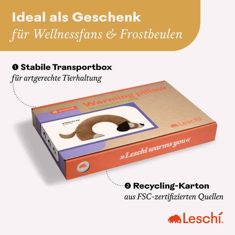 Leschi Körnerkissen mikrowellengeeignet Nacken-Wärmekissen Hund