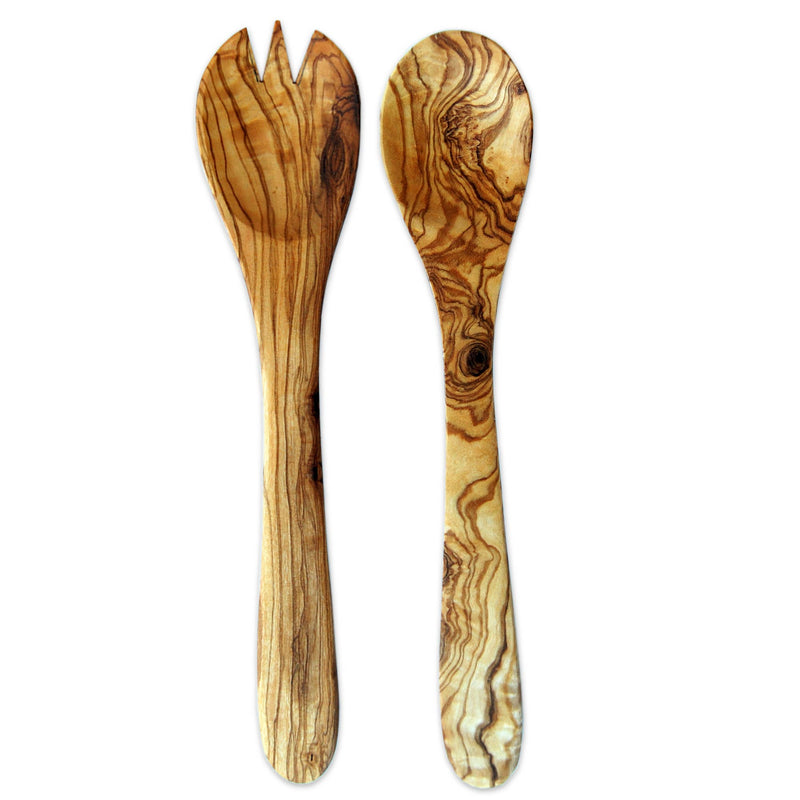 Salatbesteck KLEIN 21 cm aus Olivenholz