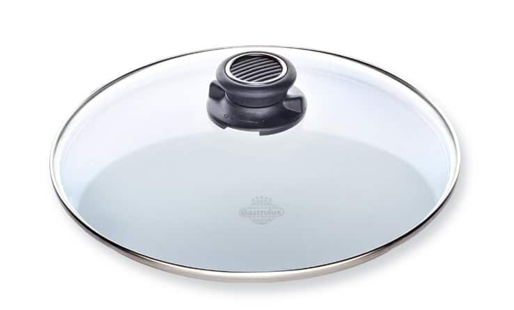 Gastrolux Deluxe glass lid with stainless steel ring for frying pans