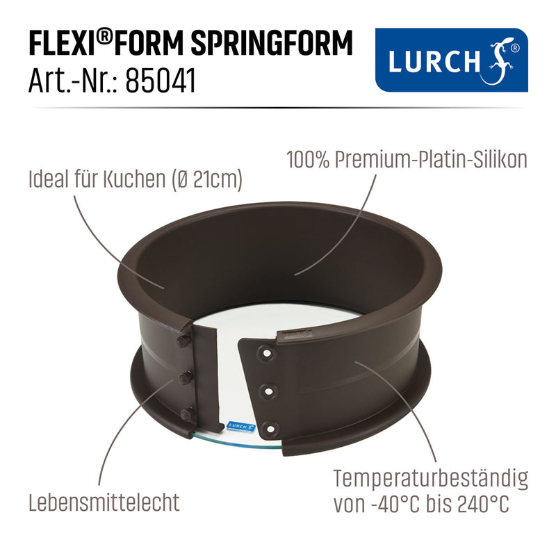 Lurch Flexiform Springform 20cm Silikon braun mit Glasboden