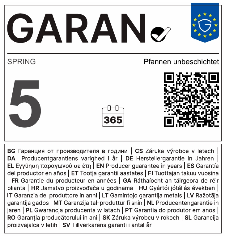 GARAN-Label zur Herstellergarantie